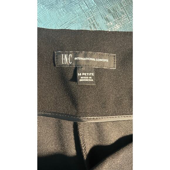 INC Macy's Rhinestone Split Wide Leg Pants Size 14P Boho Chic Punk Goth Business - Picture 7 of 9